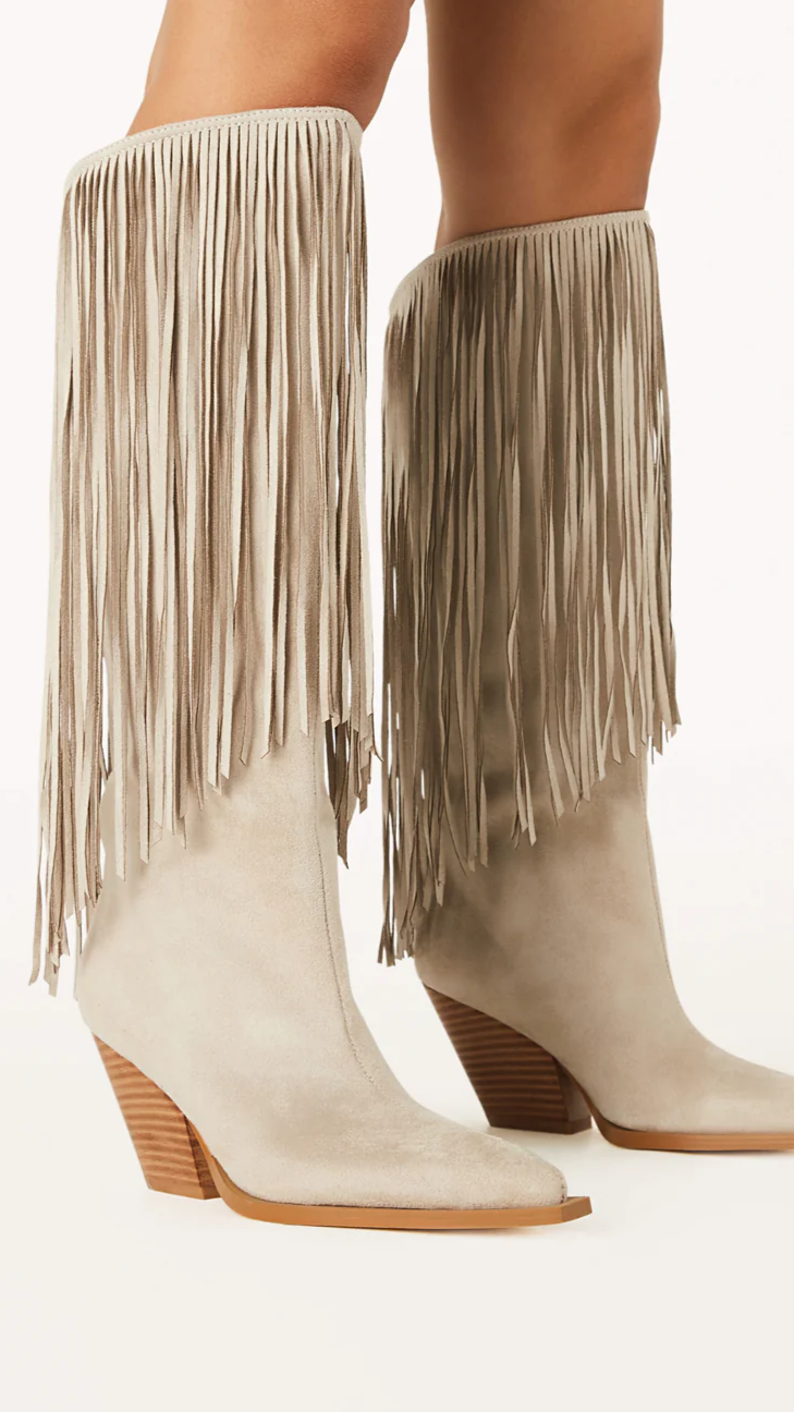 Evette Boots - Cream Suede - Billy J