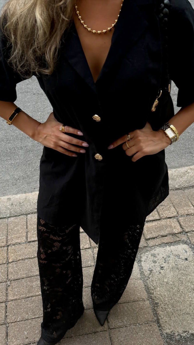 Azura Shirt And Pants Set - Black - Billy J