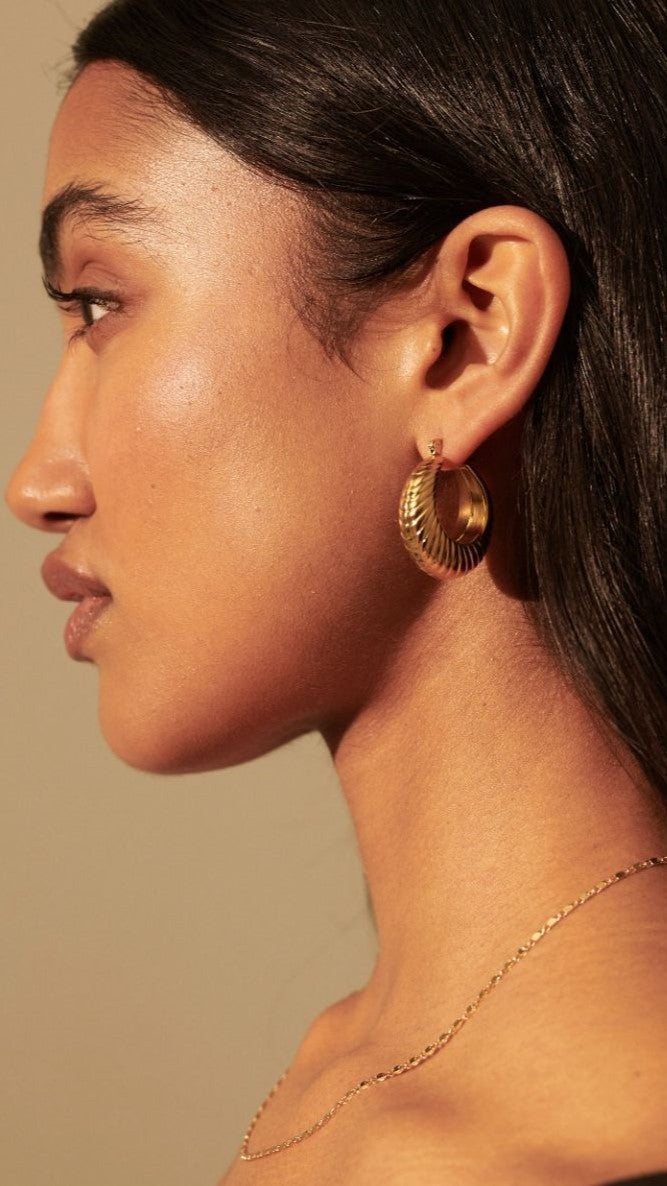 Lauren Coil Gold Plated Earrings - Gold - Billy J