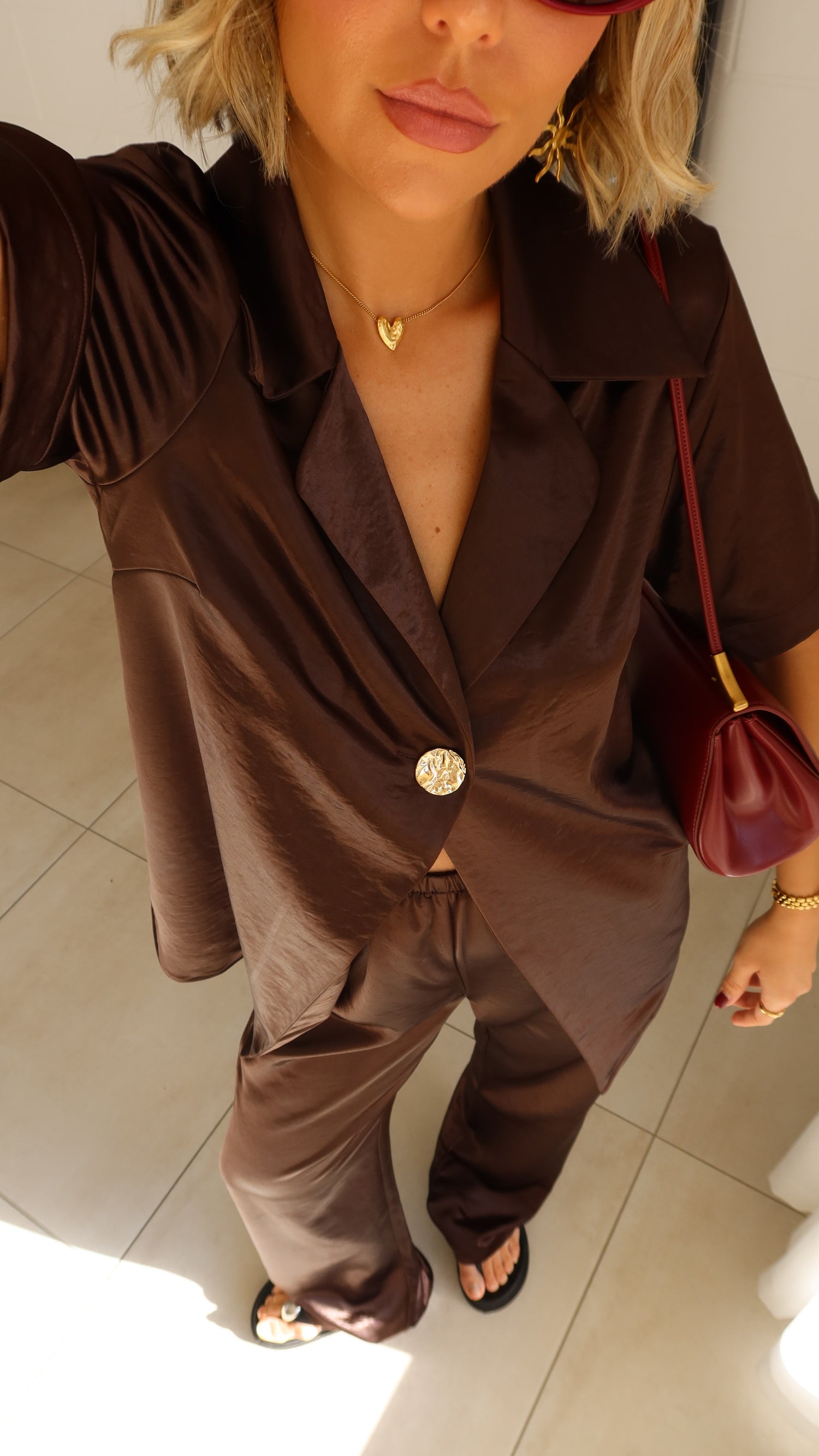 Bridget Button Shirt - Chocolate - Billy J