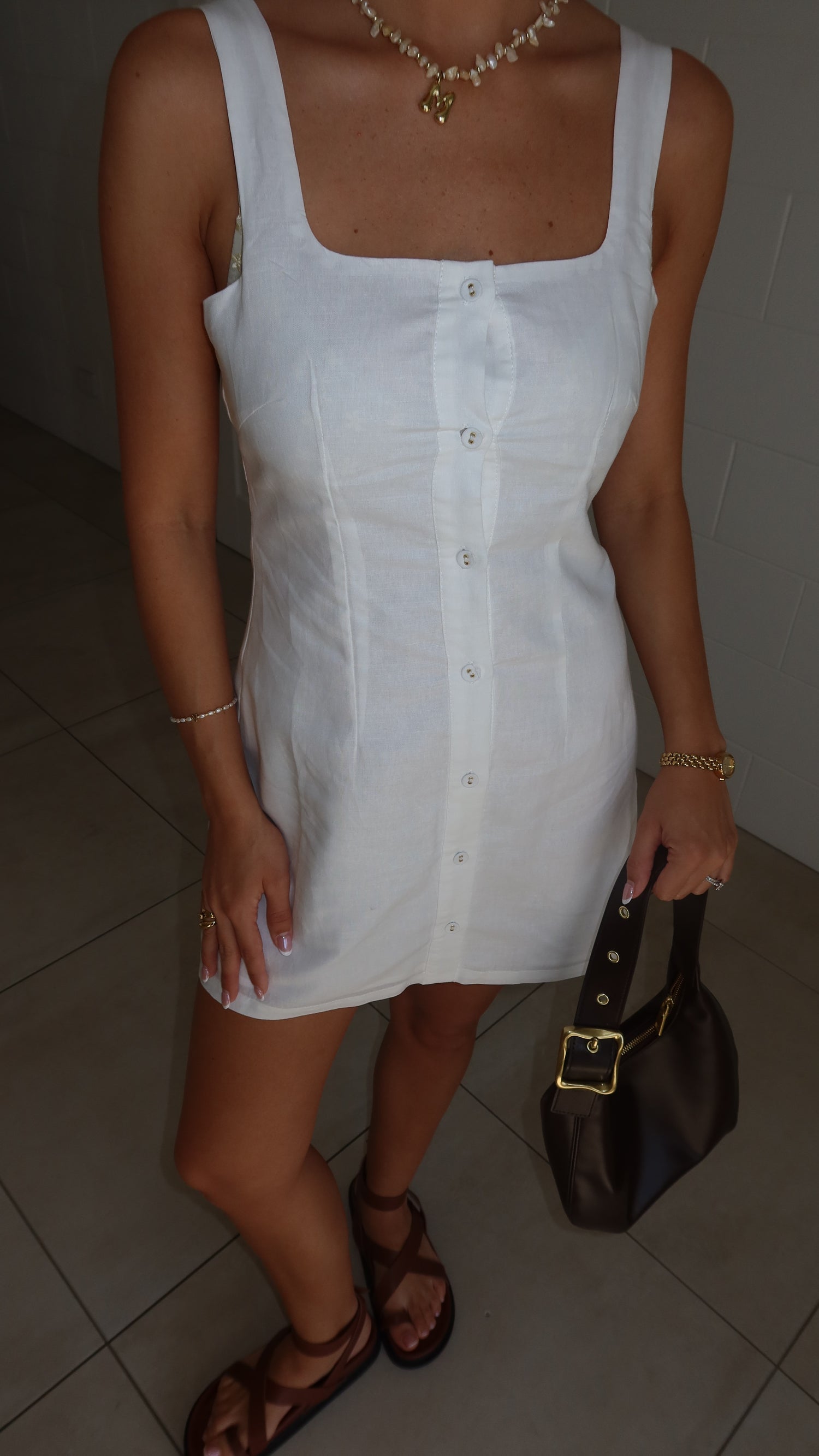 Candie Mini Dress - Off White - Billy J