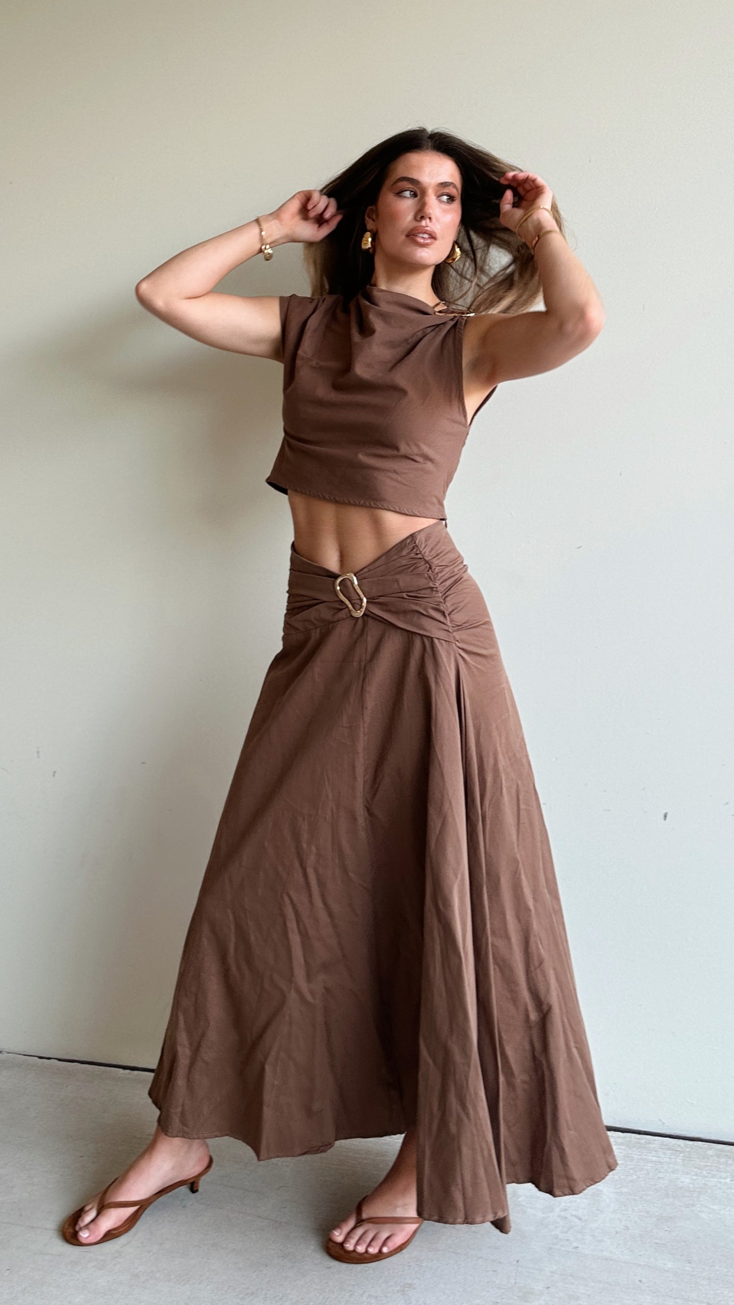 Delphine Maxi Skirt - Chocolate - Billy J