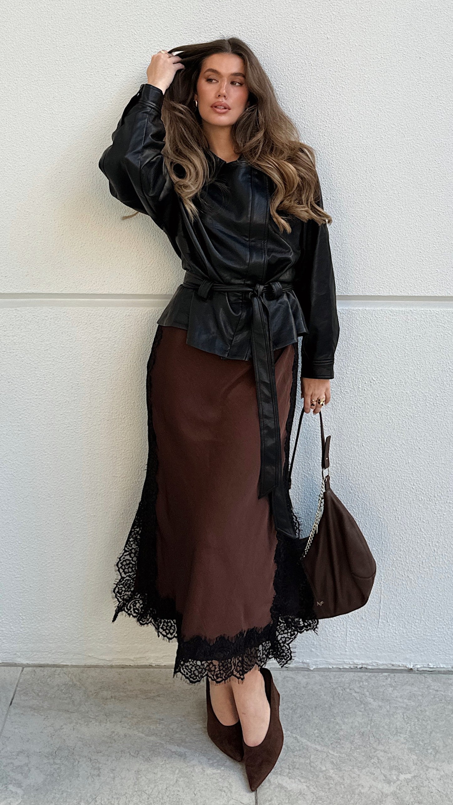 Marzia Tie Waist Jacket - Black - Billy J