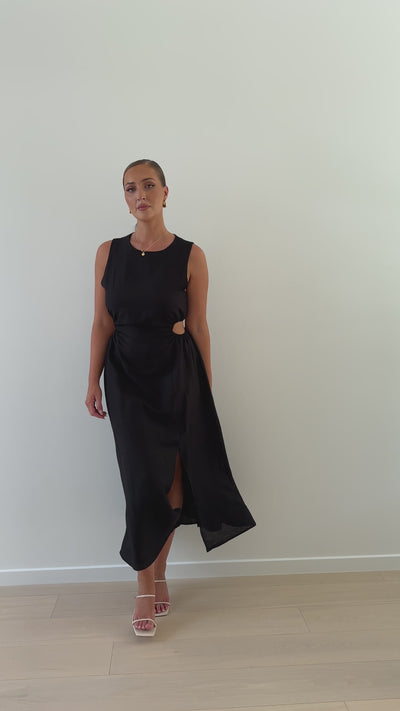 Load and play video in Gallery viewer, Jamila Midi Dress - Black

