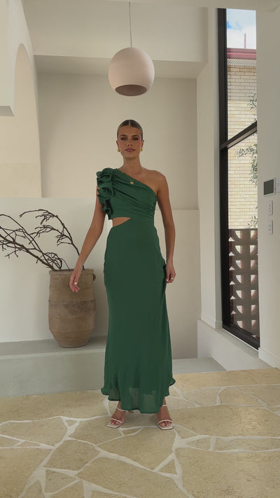 Load and play video in Gallery viewer, Amina Maxi Dress - Forest Green
