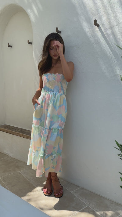 Load and play video in Gallery viewer, Solange Midi Dress - Tropical
