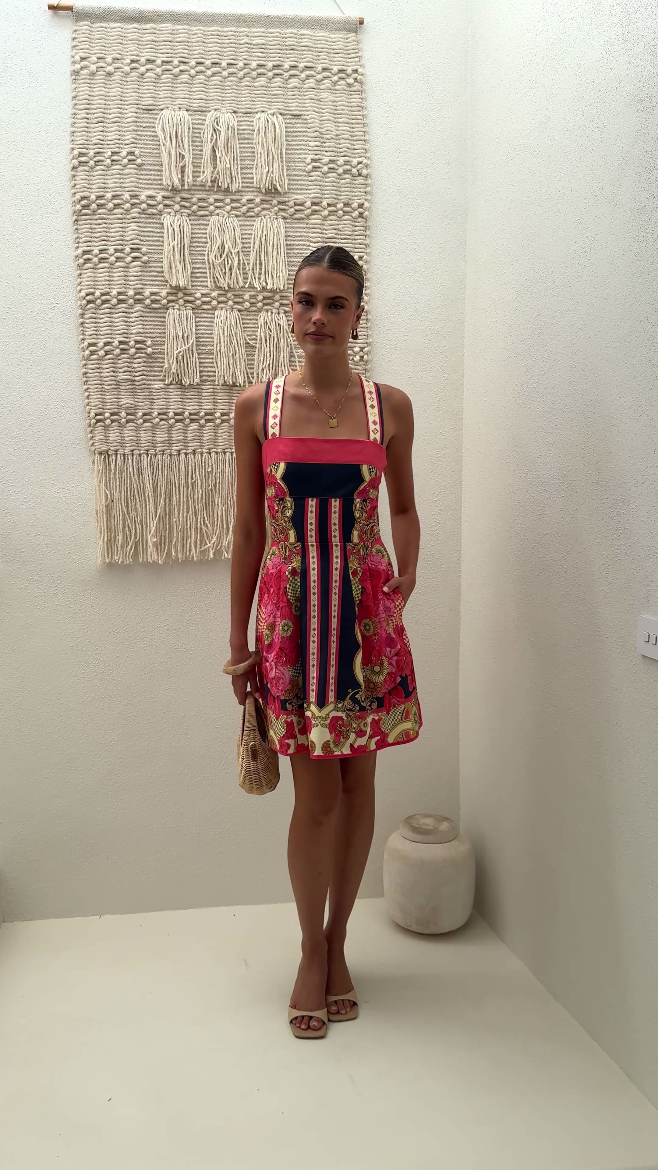 Load video: Milana Mini Dress - Navy/Pink - Billy J