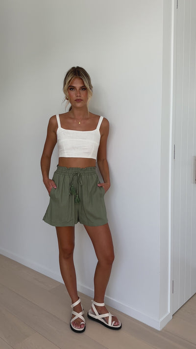 Load and play video in Gallery viewer, Aylah Shorts - Khaki
