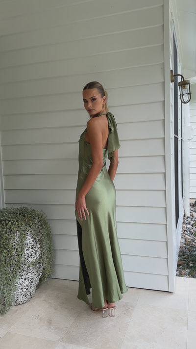 Load and play video in Gallery viewer, Sian Maxi Dress - Olive
