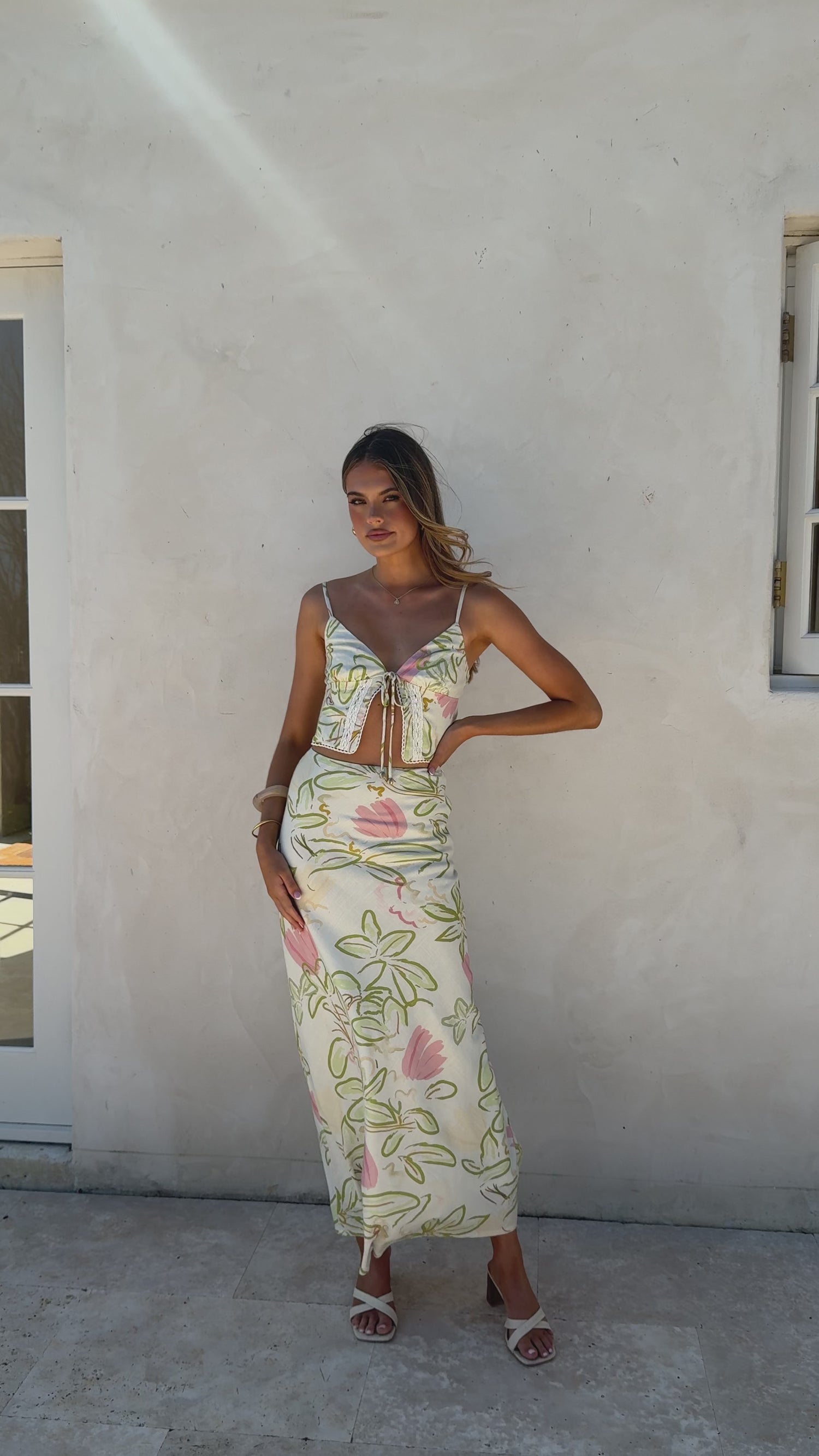 Elide Tie Top - Primavera Print - Billy J