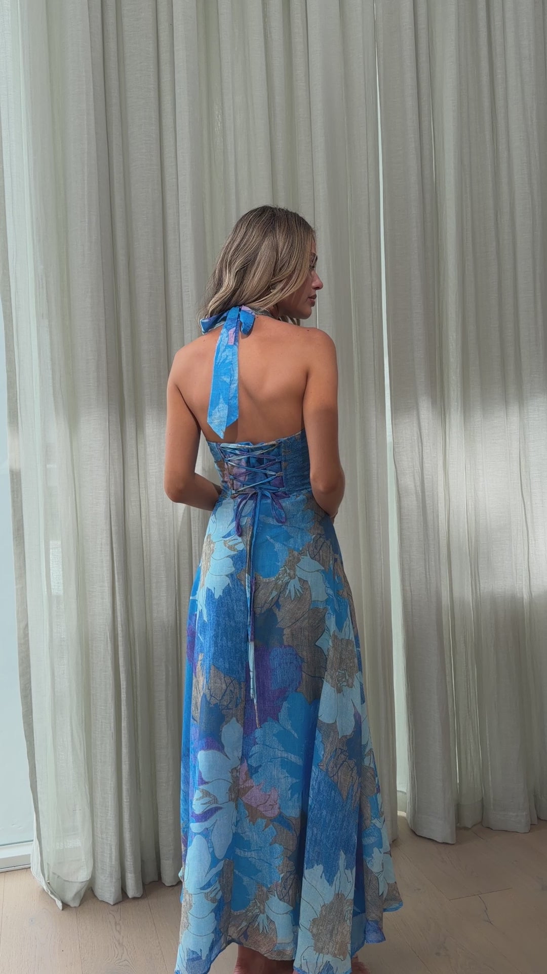 Skye Maxi Dress - Blue Floral - Billy J