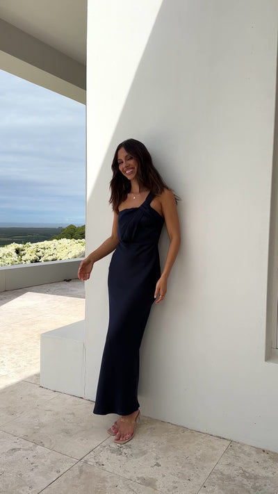 Load and play video in Gallery viewer, Greta Maxi Dress - Navy
