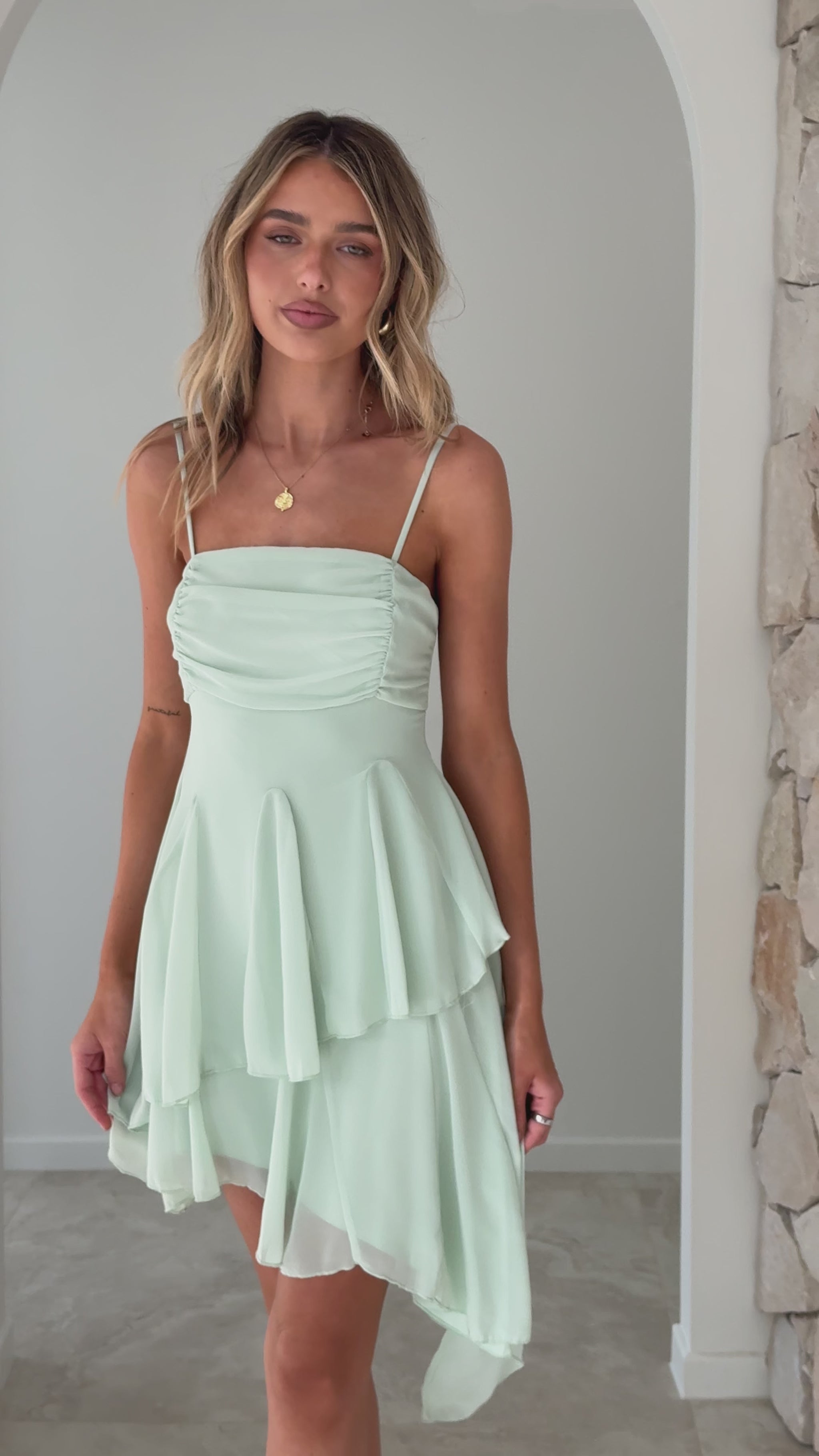 Clari Mini Dress - Sage - Billy J