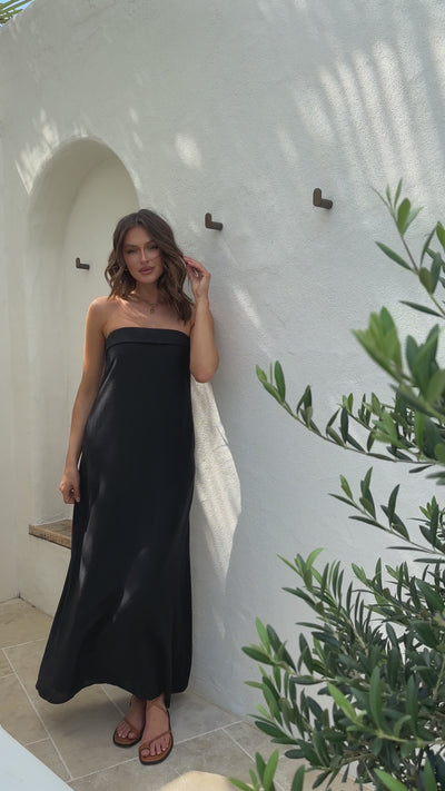 Load and play video in Gallery viewer, Saphira Maxi Dress - Black
