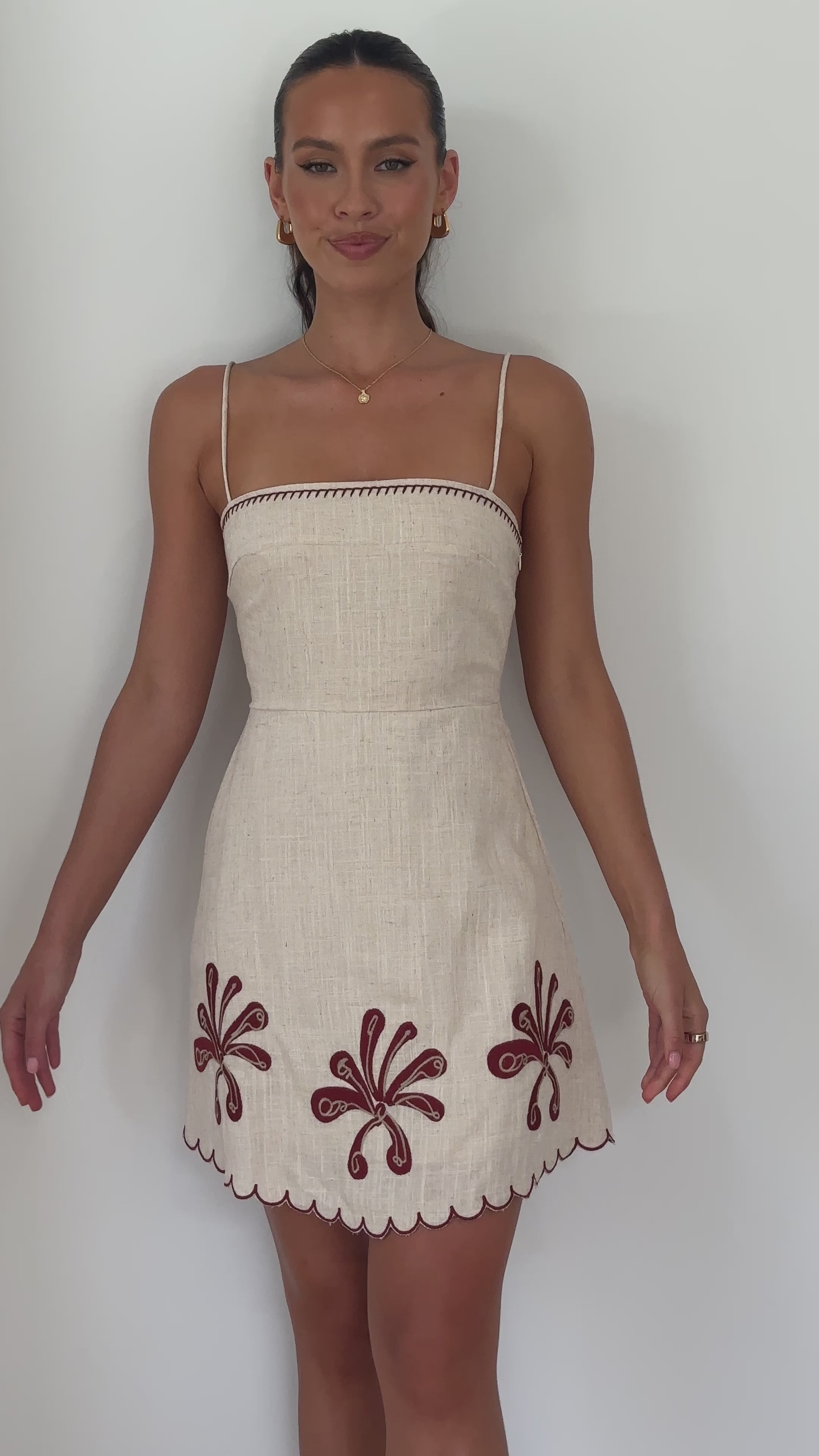 Daya Mini Dress - Natural / Brown