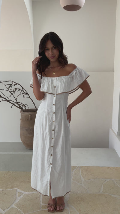 Load and play video in Gallery viewer, Ohela Maxi Dress - Off White
