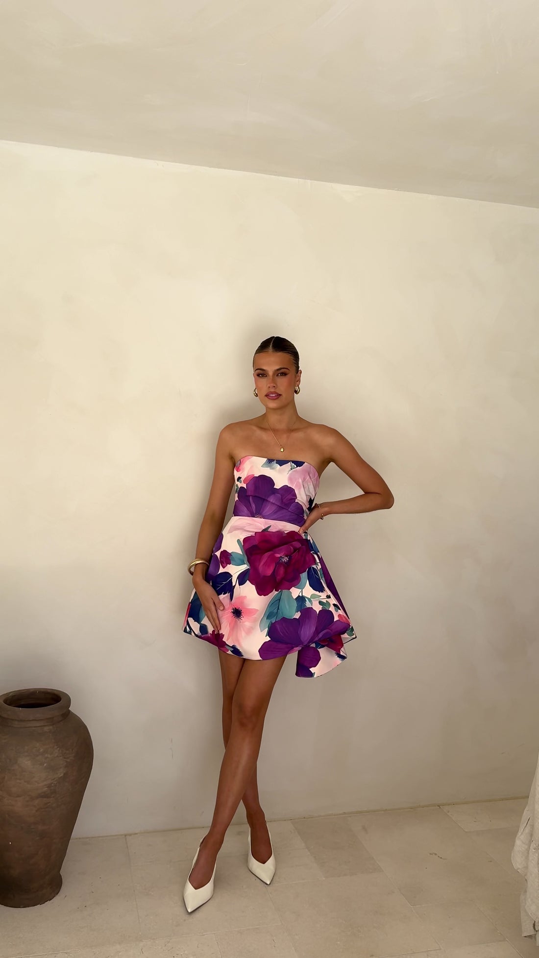 Hanae Mini Dress - Violet Floral - Billy J