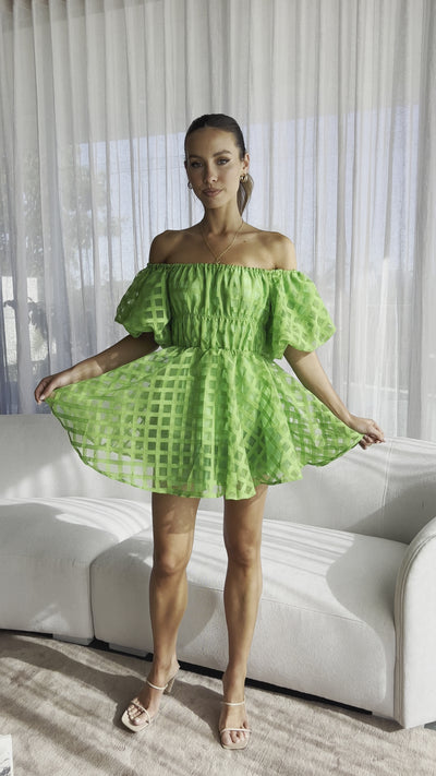Load and play video in Gallery viewer, Malery Mini Dress - Green
