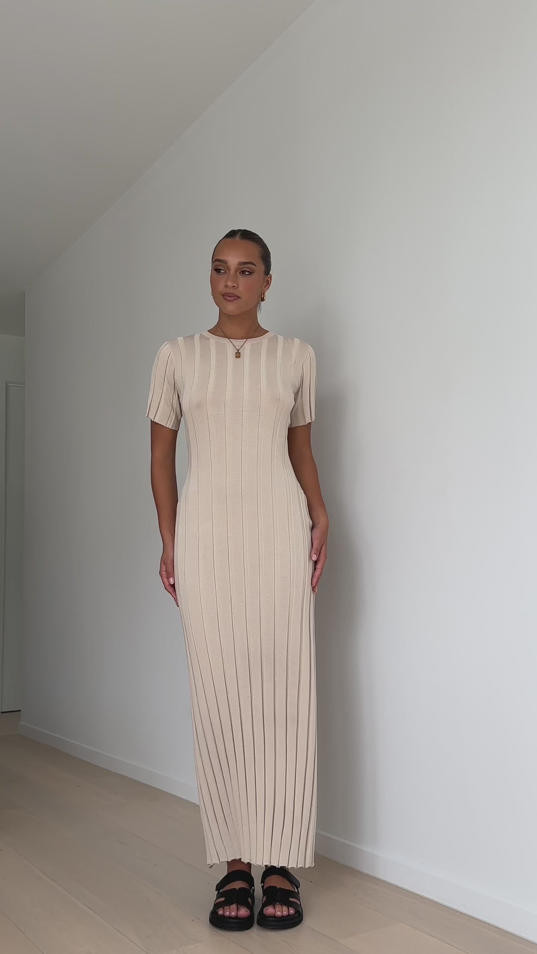 Load video: Mari Maxi Dress - Sand - Billy J