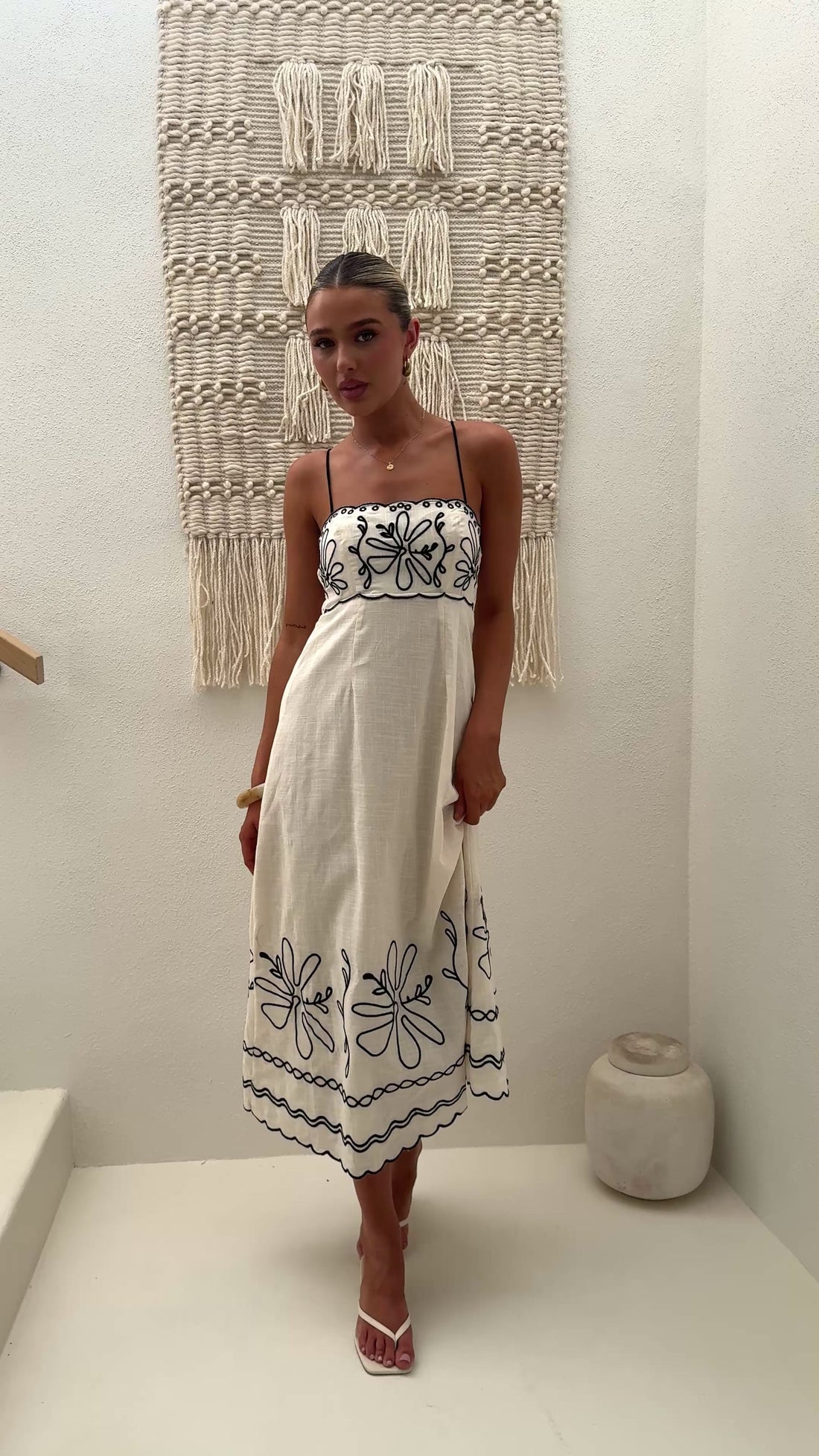 Mira Maxi Dress - White/Black - Billy J