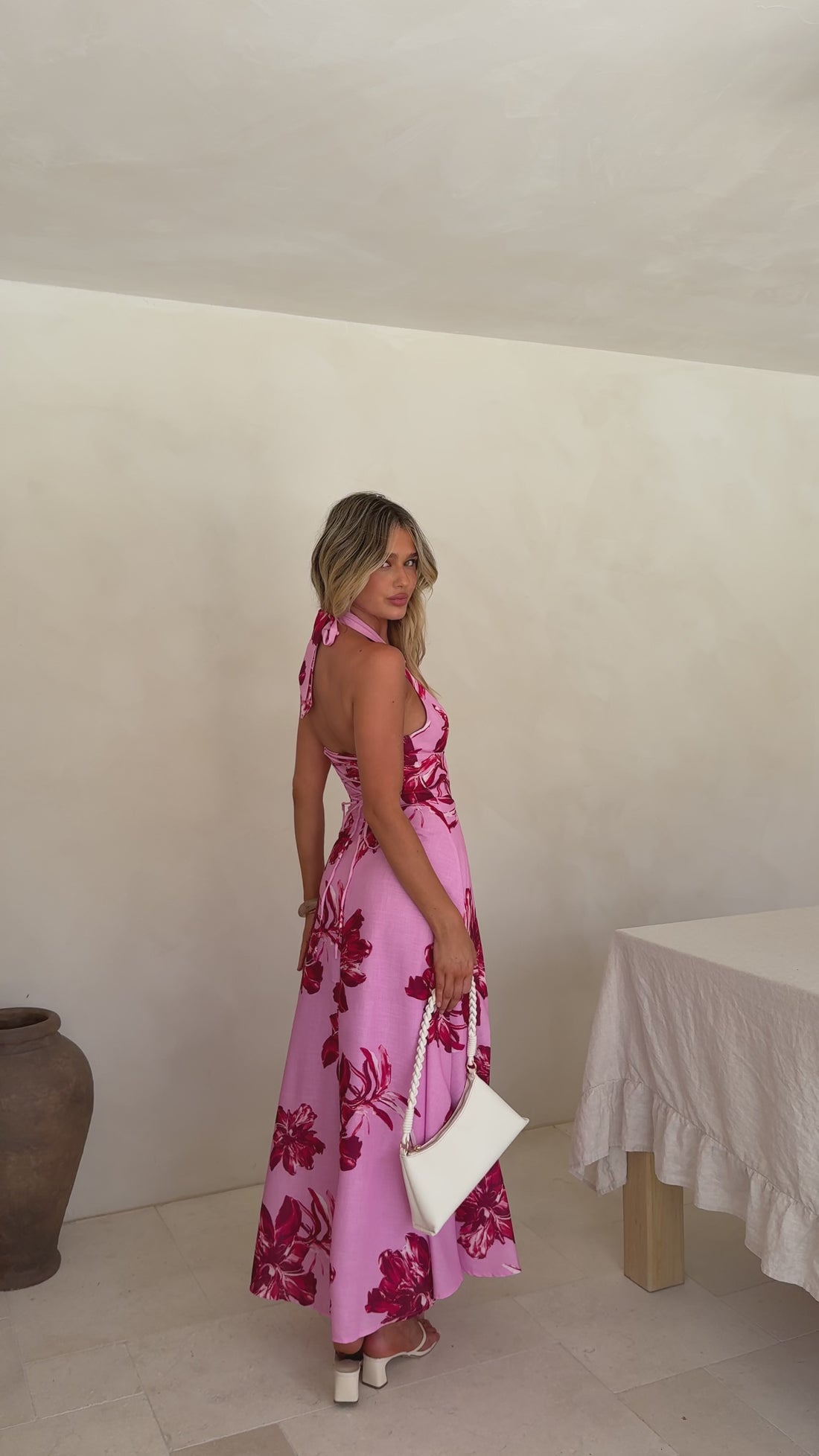 Skye Maxi Dress - Pink Floral - Billy J