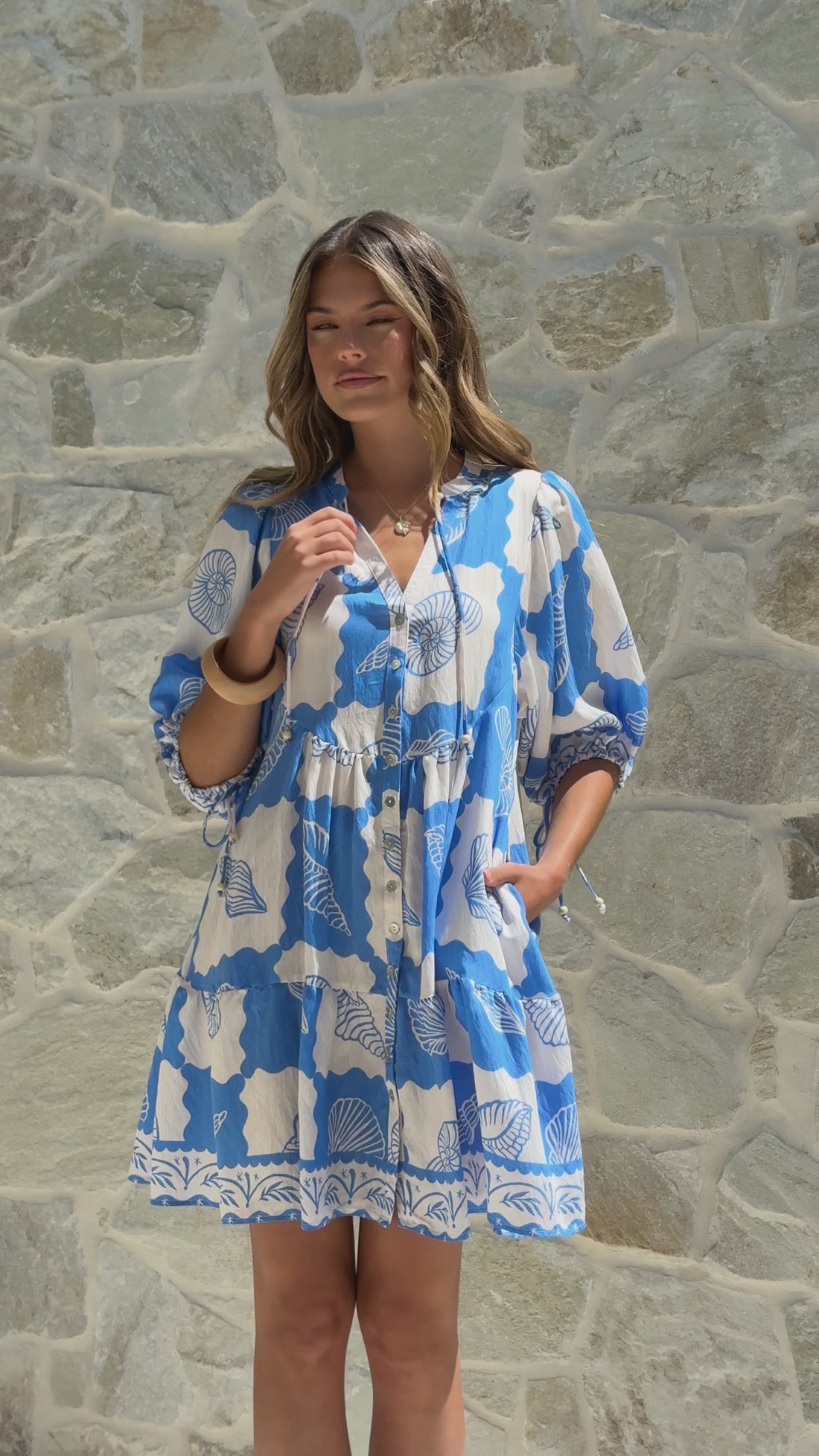 Tabitha Mini Dress - La Mer Blue - Billy J