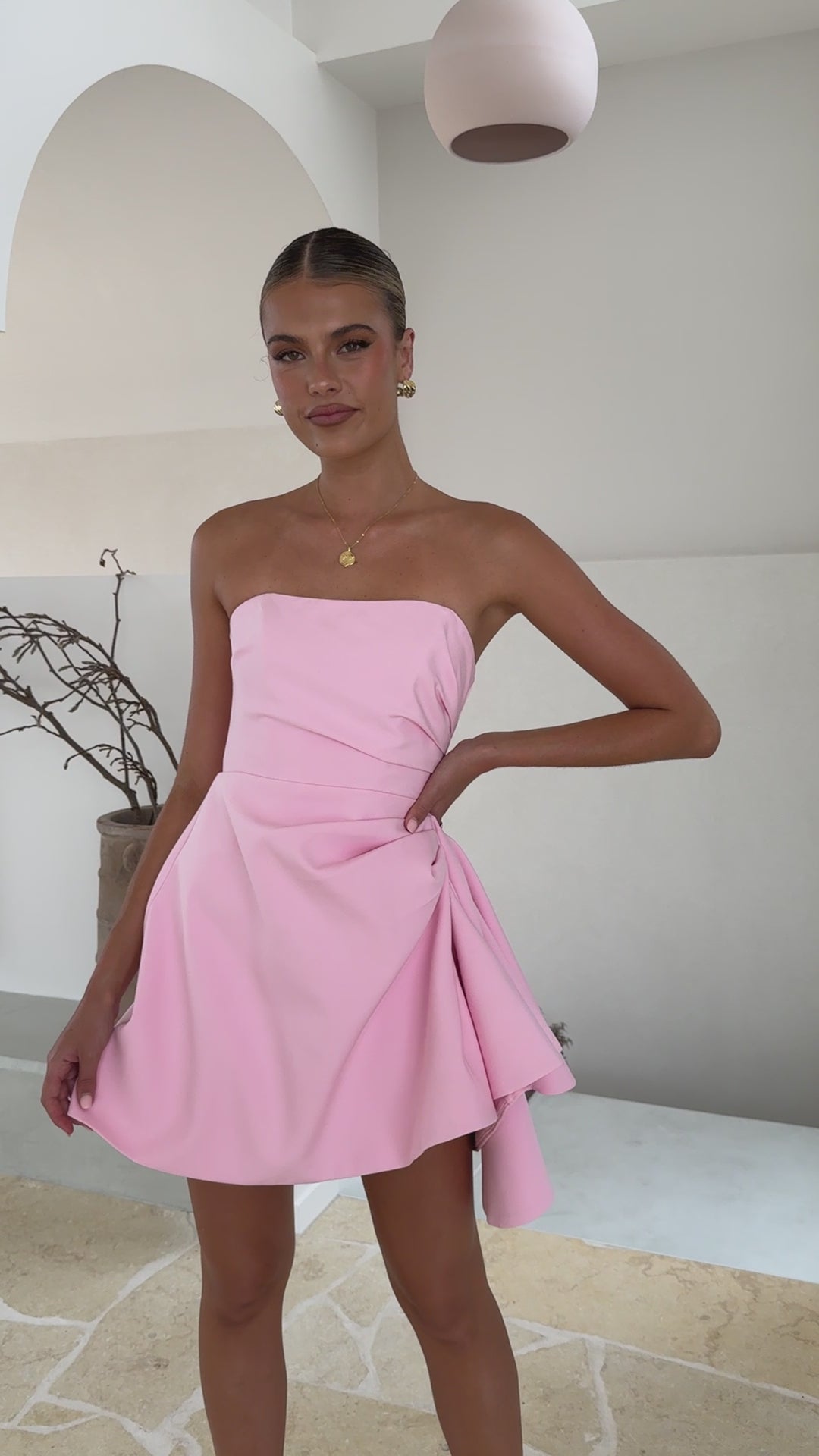 Hanae Mini Dress - Pink - Billy J