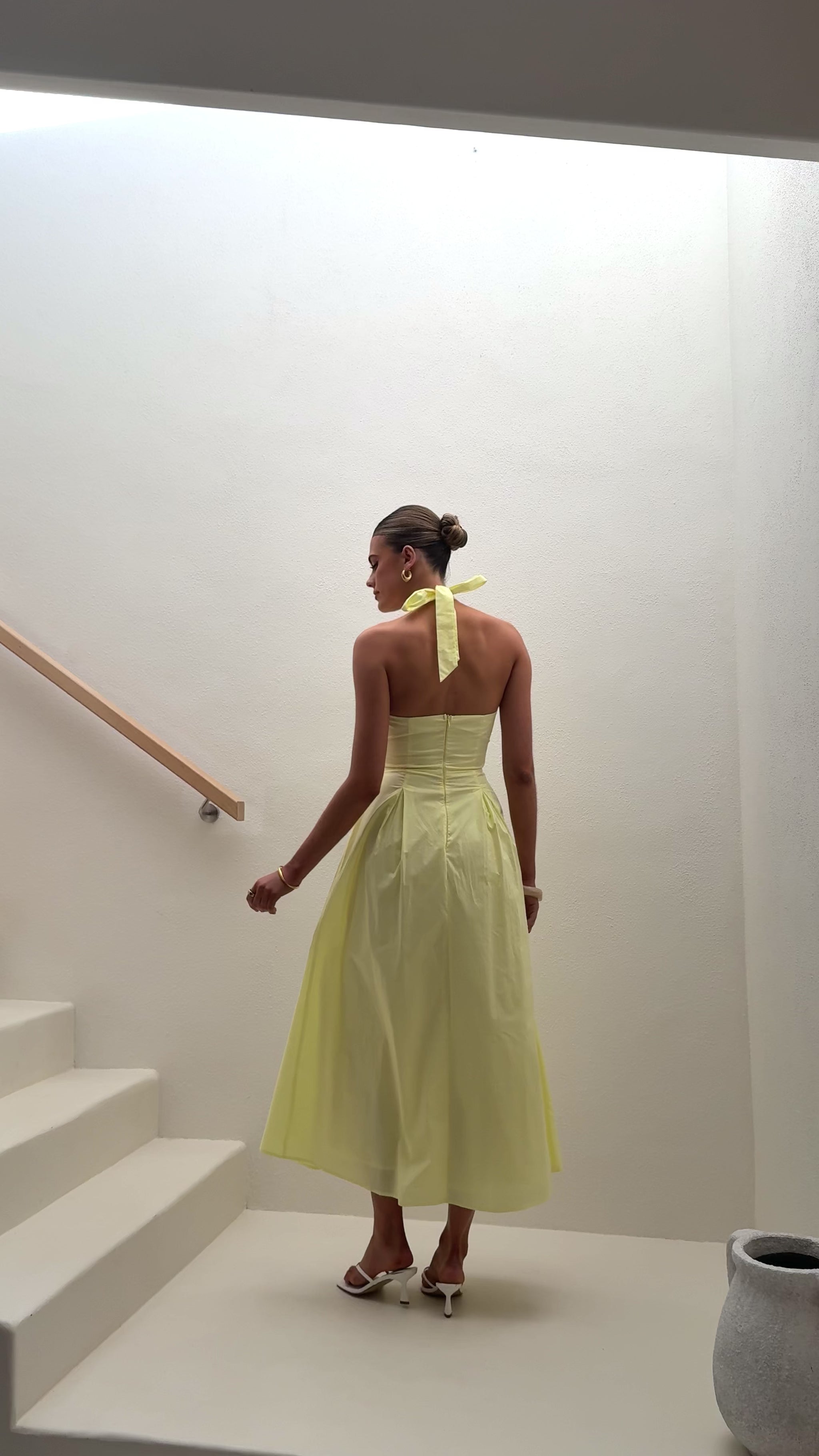 Wesley Halter Neck Maxi Dress - Yellow - Billy J