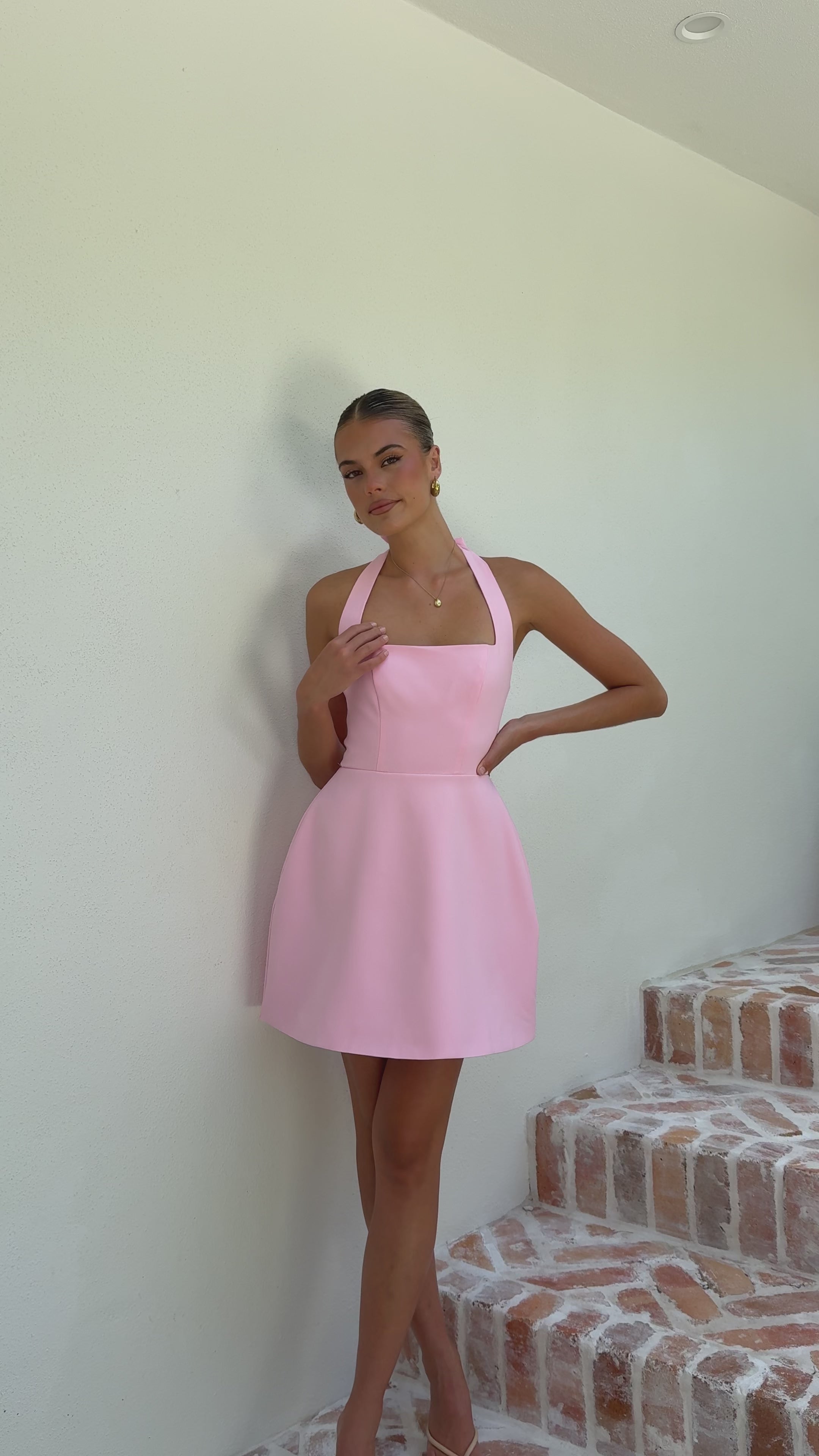 Load video: Madelyn Mini Dress - Pink