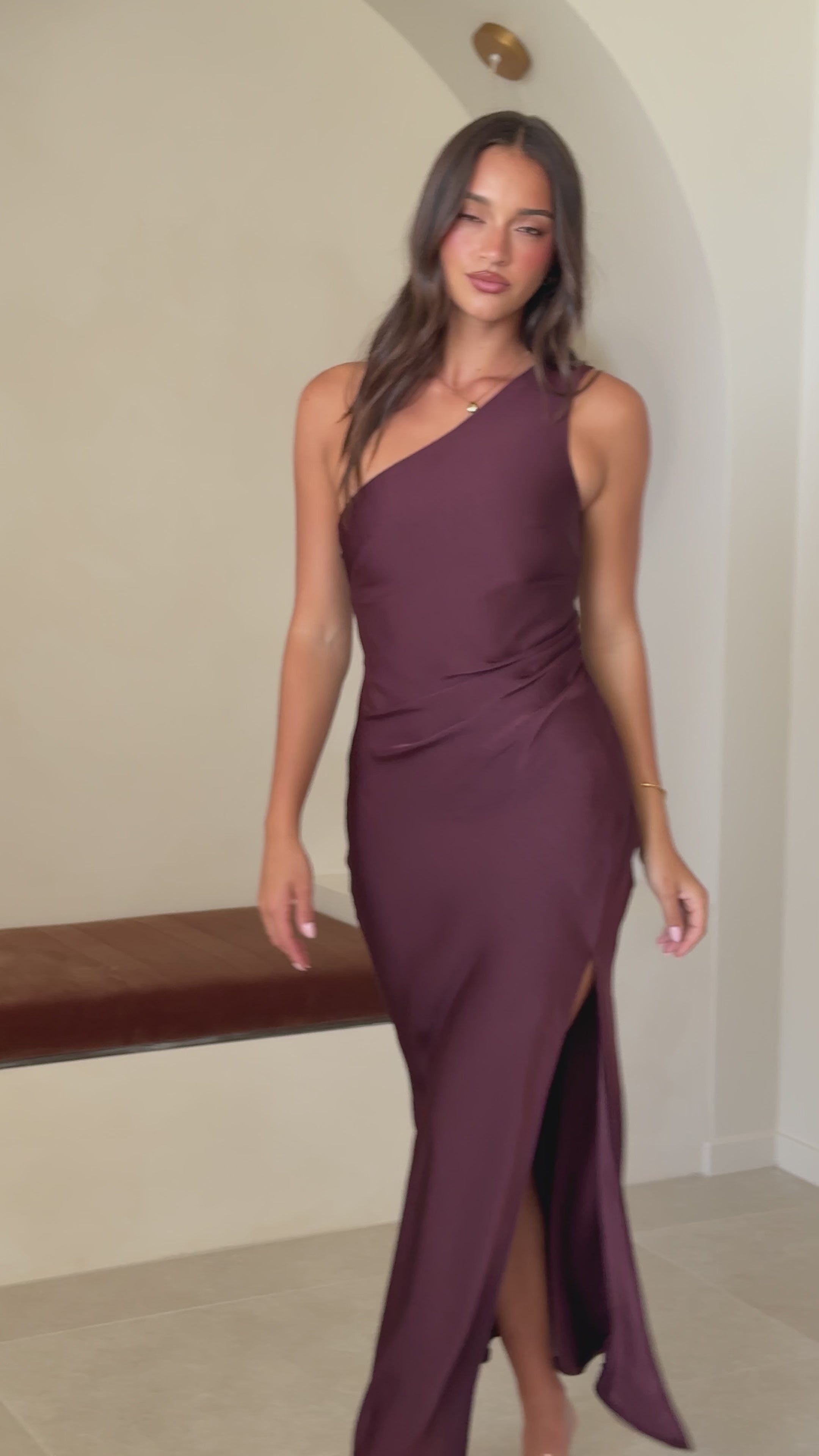 Load video: Victoria Maxi Dress - Chocolate - Billy J