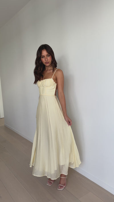 Load and play video in Gallery viewer, Rahima Maxi Dress - Yellow
