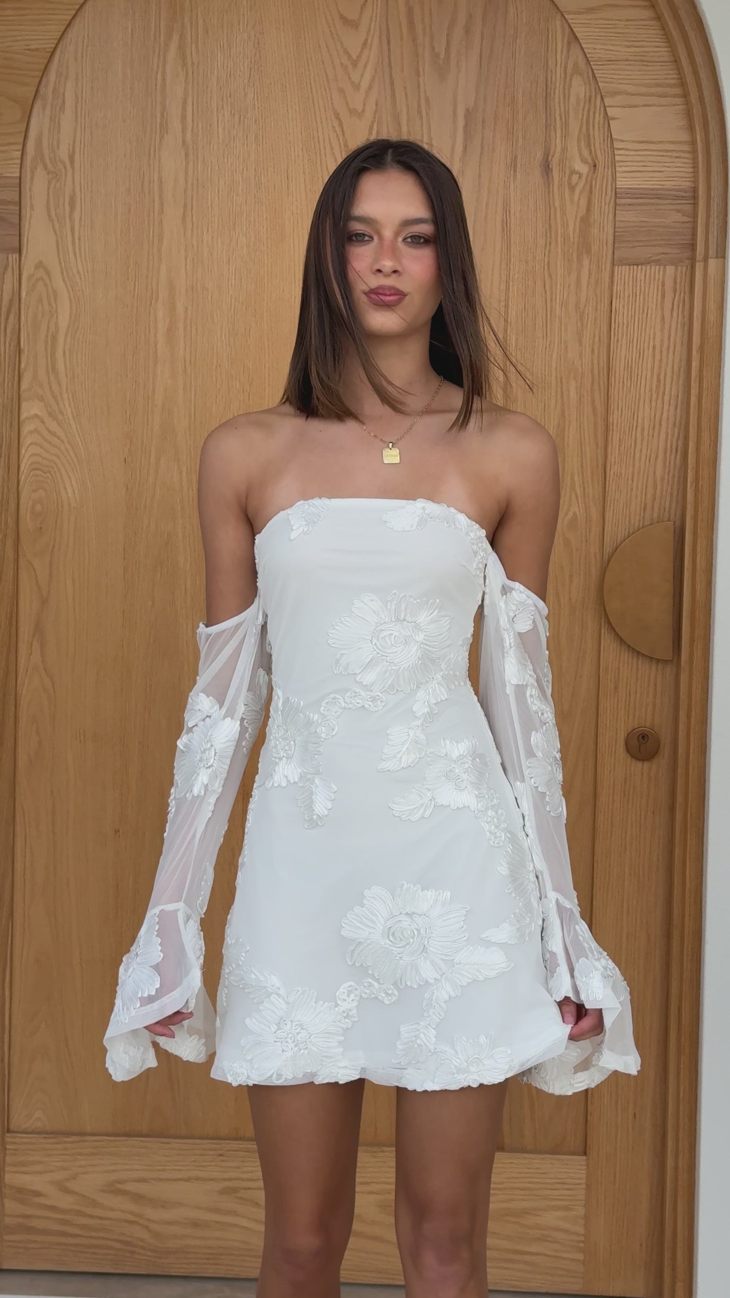 Nylah Mini Dress - White - Billy J