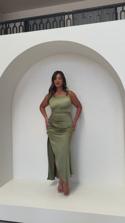 Load and play video in Gallery viewer, Ava Maxi Dress - Olive
