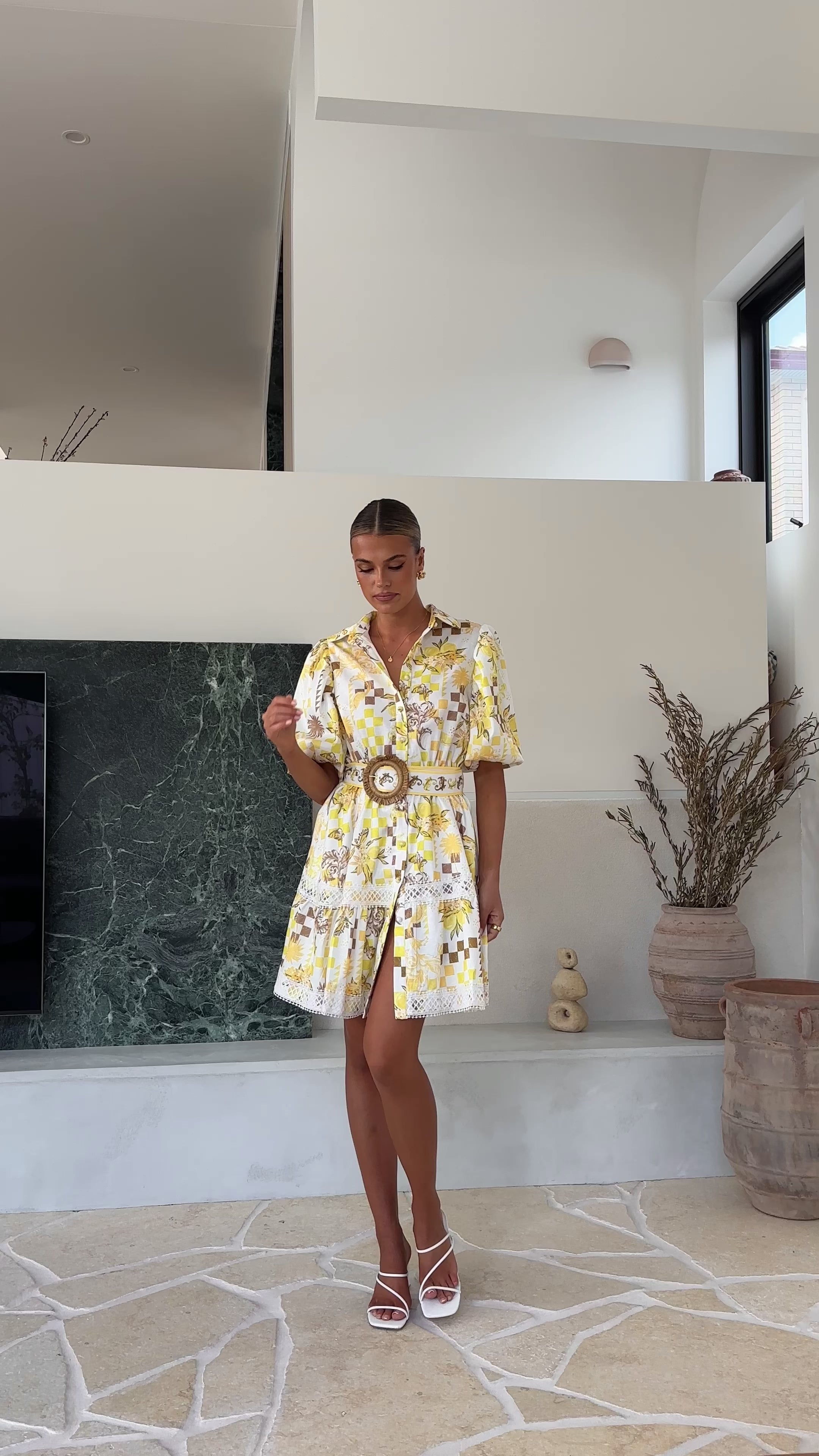 Danielle Mini Dress - Yellow Portofino