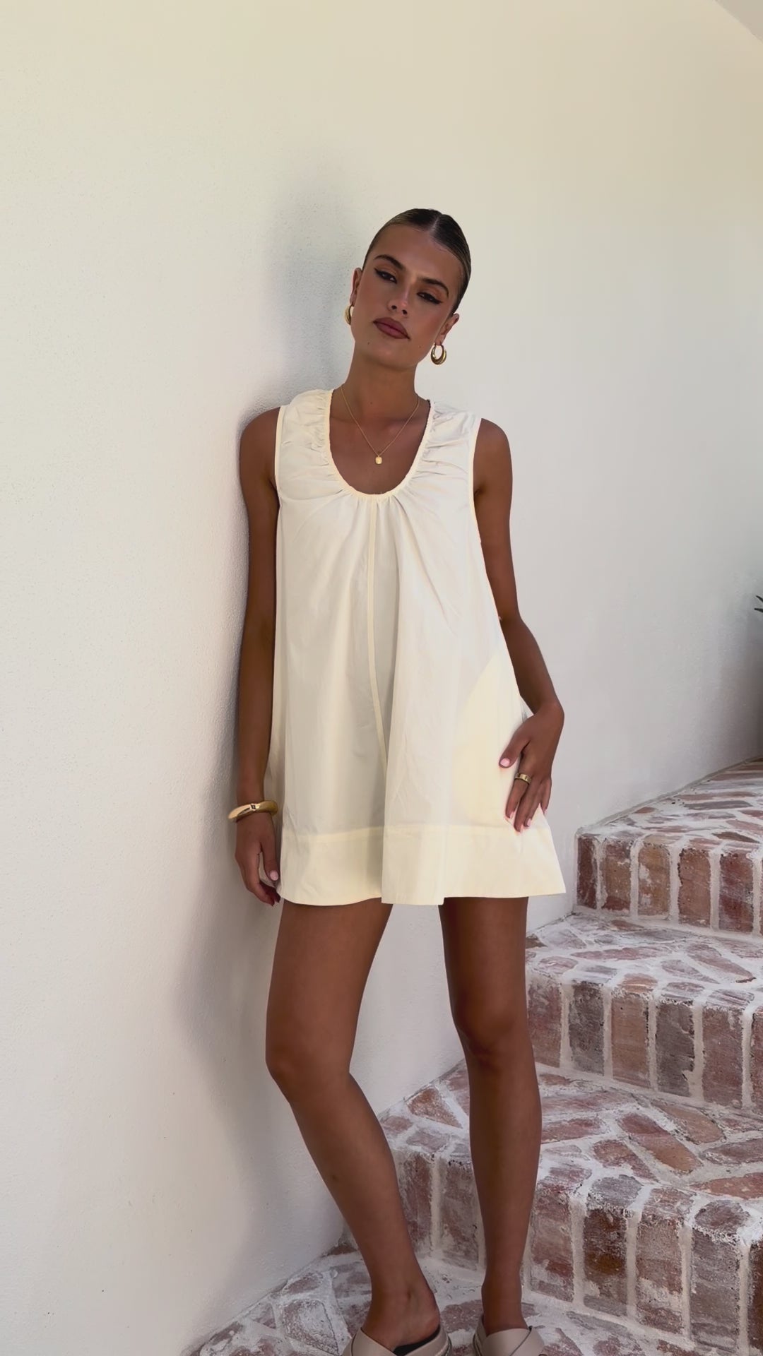 Load video: Vika Mini Dress - Butter - Billy J