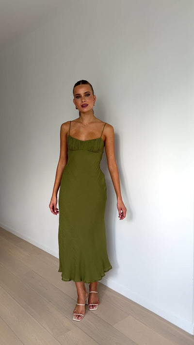 Load and play video in Gallery viewer, Galina Maxi Dress - Olive
