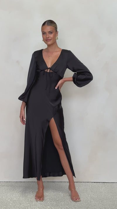 Load and play video in Gallery viewer, Brigitte Maxi Dress - Black
