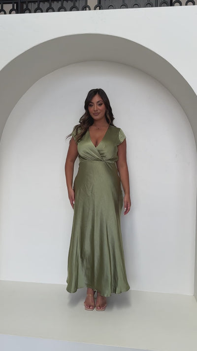 Load and play video in Gallery viewer, Selma Maxi Dress - Olive
