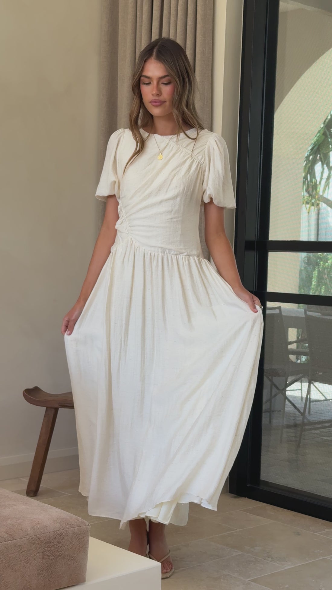 Merilia Maxi Dress - Cream - Billy J