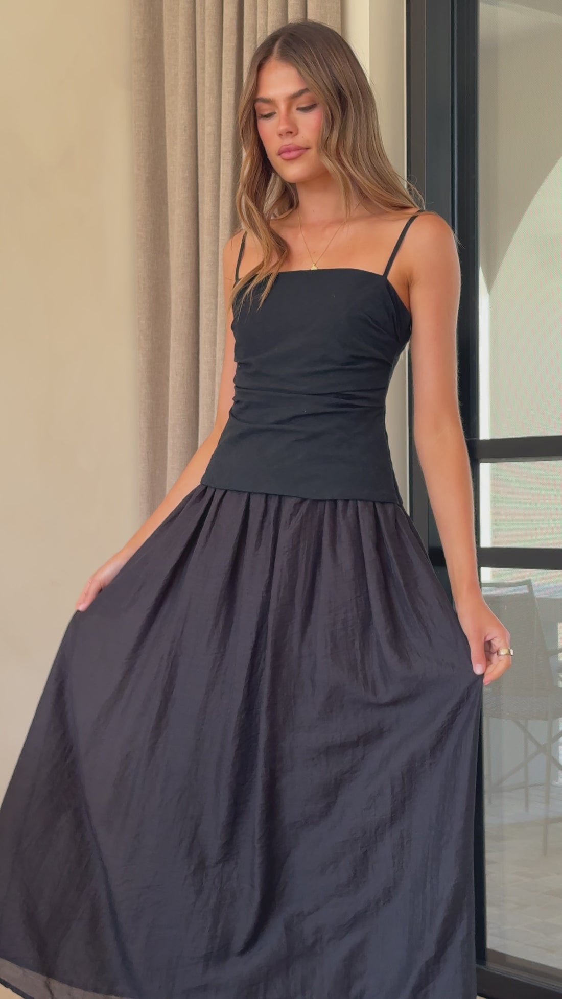 Valentina Maxi Dress - Black - Billy J