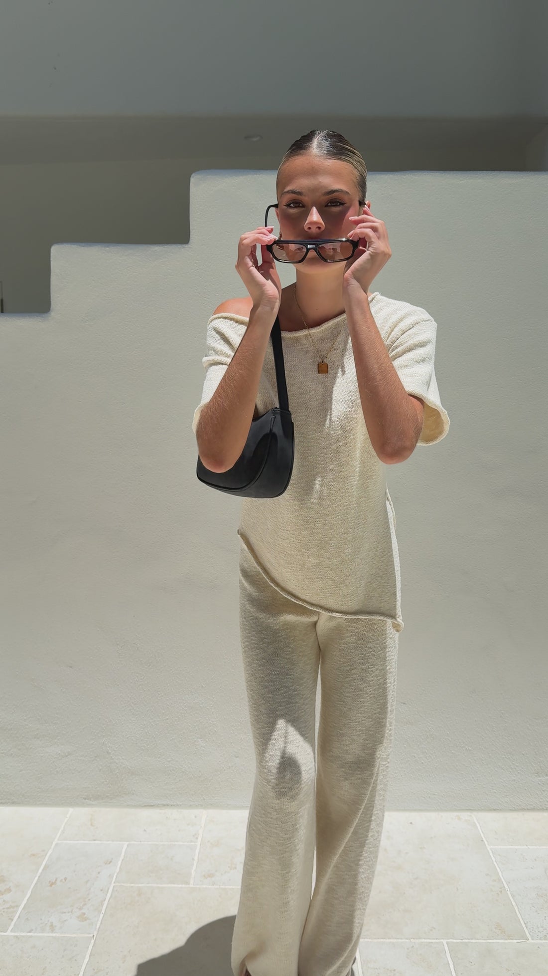 Cascadia Off Shoulder T-Shirt - Cream - Billy J