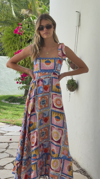 Load and play video in Gallery viewer, Rhodes Maxi Dress - Multi - Billy J
