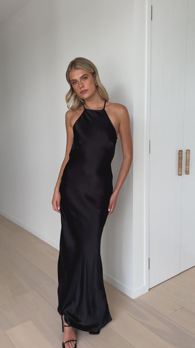 Load and play video in Gallery viewer, Nakita Maxi Dress - Black
