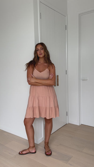 Load and play video in Gallery viewer, Chara Mini Dress - Blush
