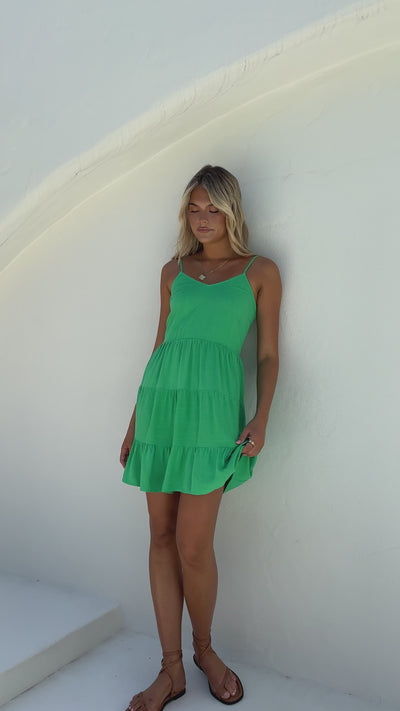 Load and play video in Gallery viewer, Chara Mini Dress - Green
