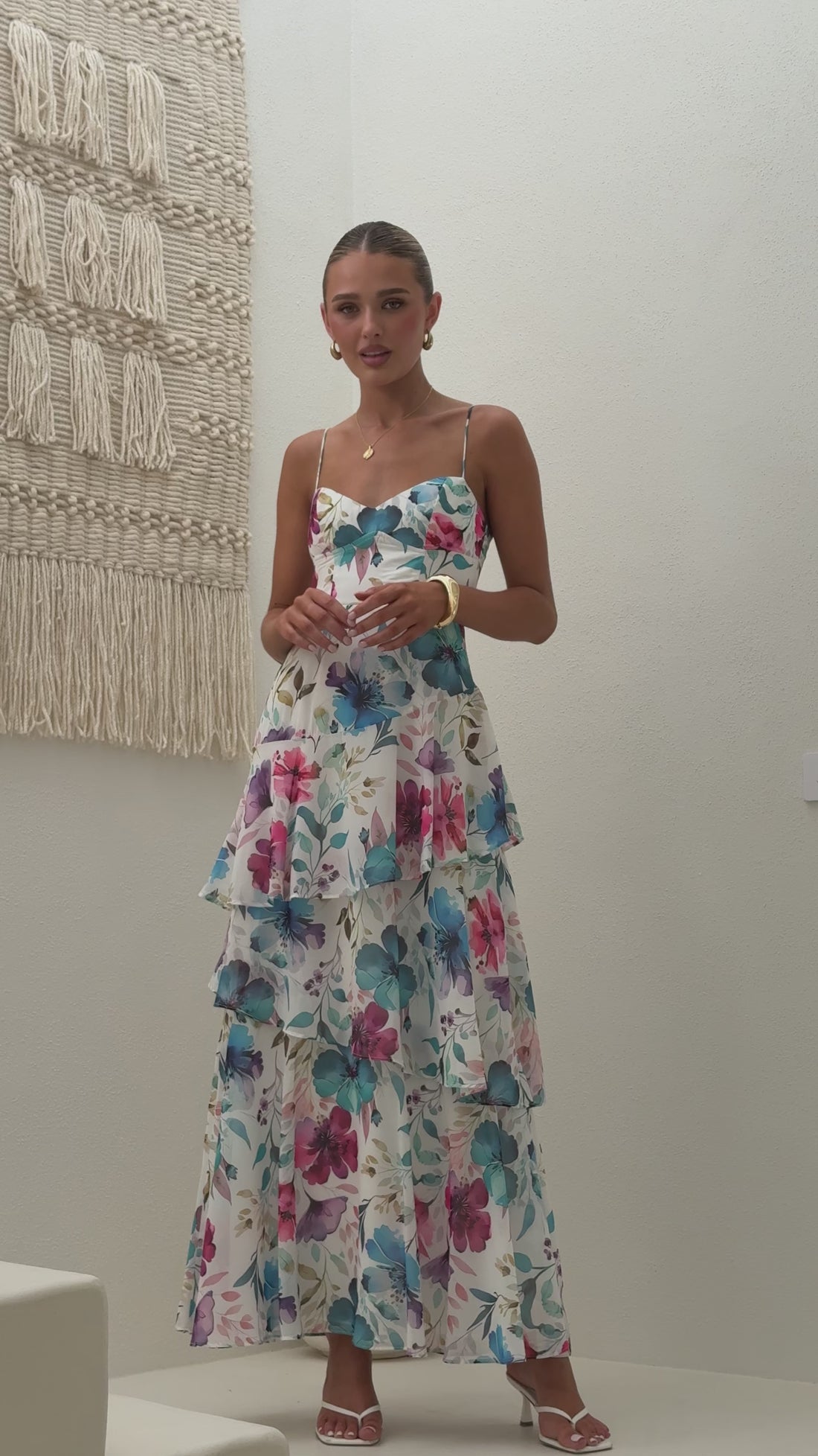 Ami Maxi Dress - Blue/Pink Floral - Billy J