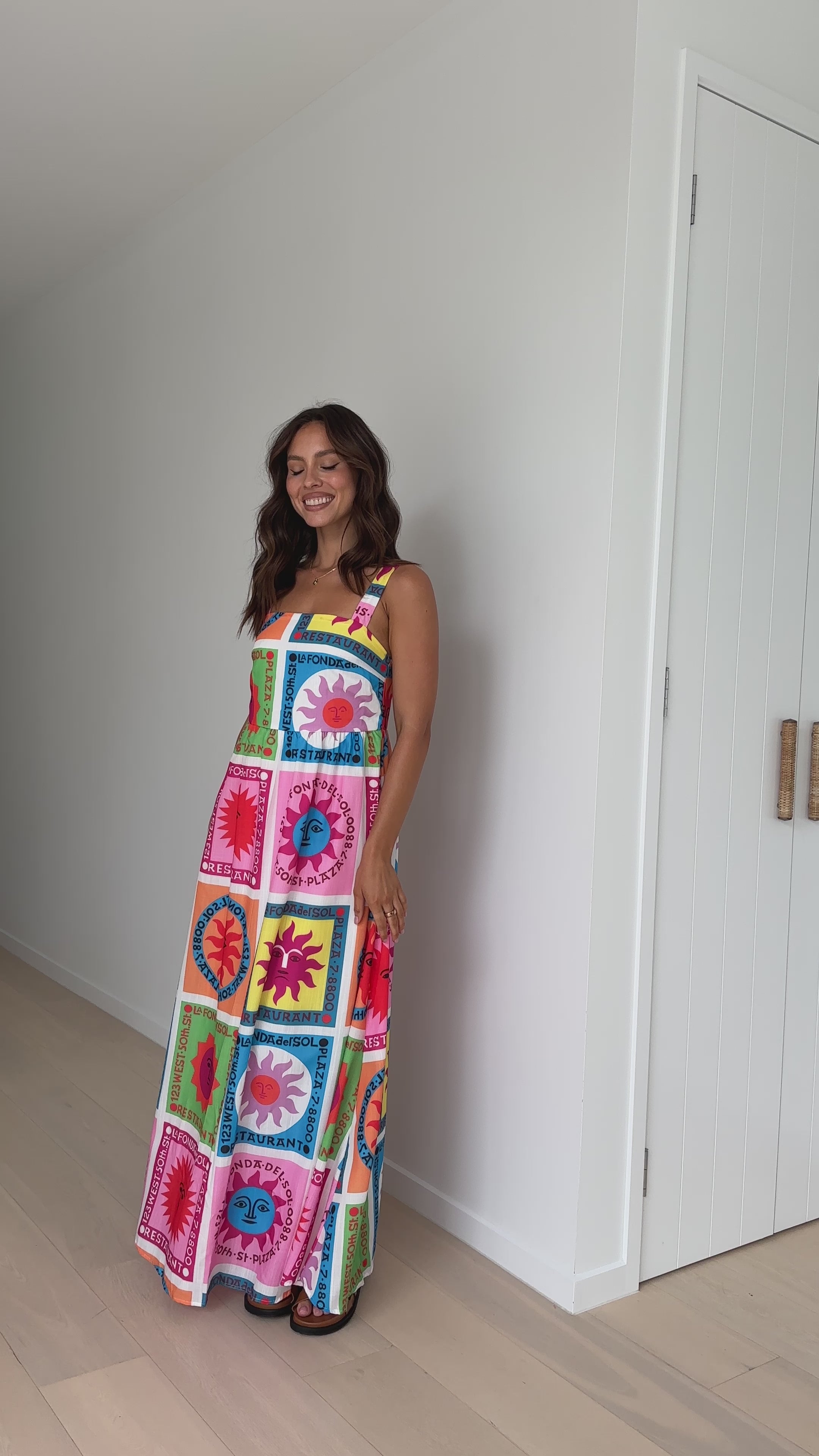 Amira Maxi Dress - Multi Colour Sun Print