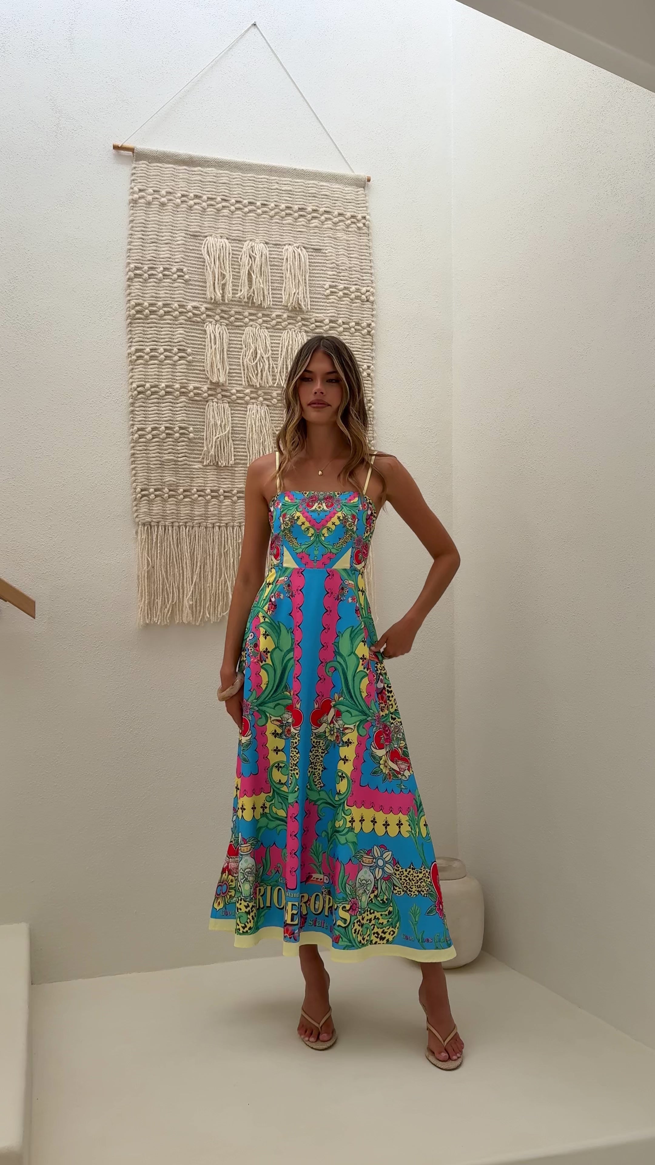 Load video: Azure Maxi Dress - Tropical Rio - Billy J