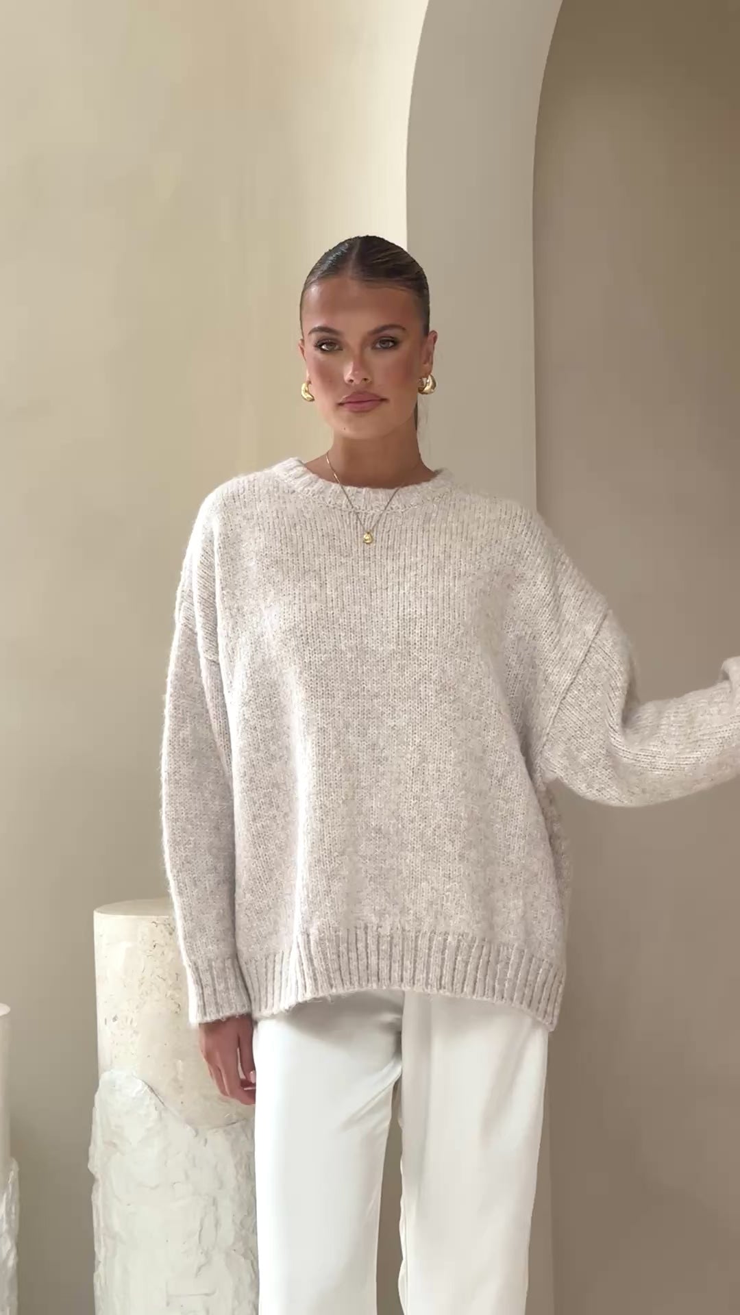 Mila Knit Jumper - Oatmeal - Billy J
