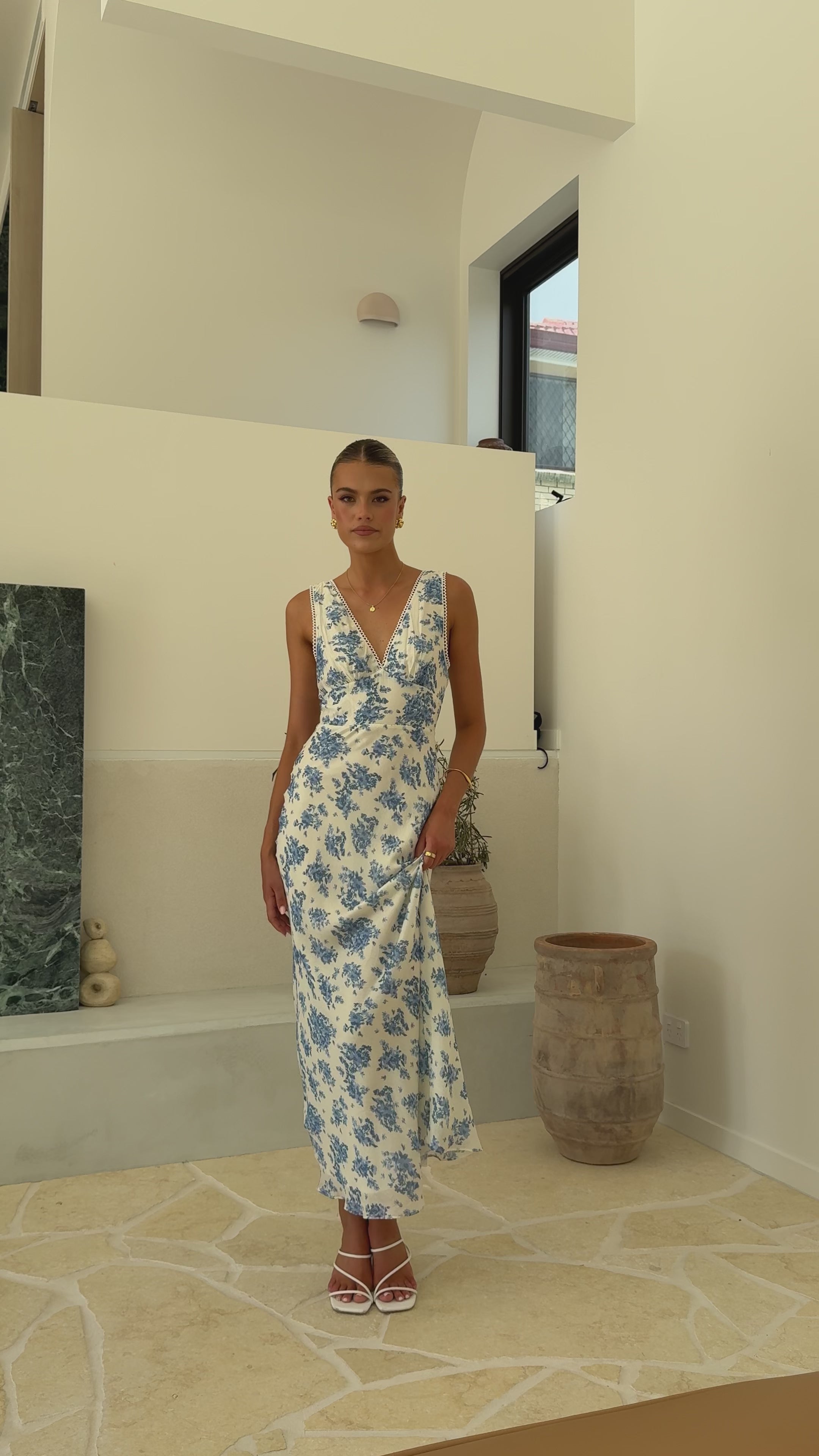 Kamala Maxi Dress - Blue Floral - Billy J